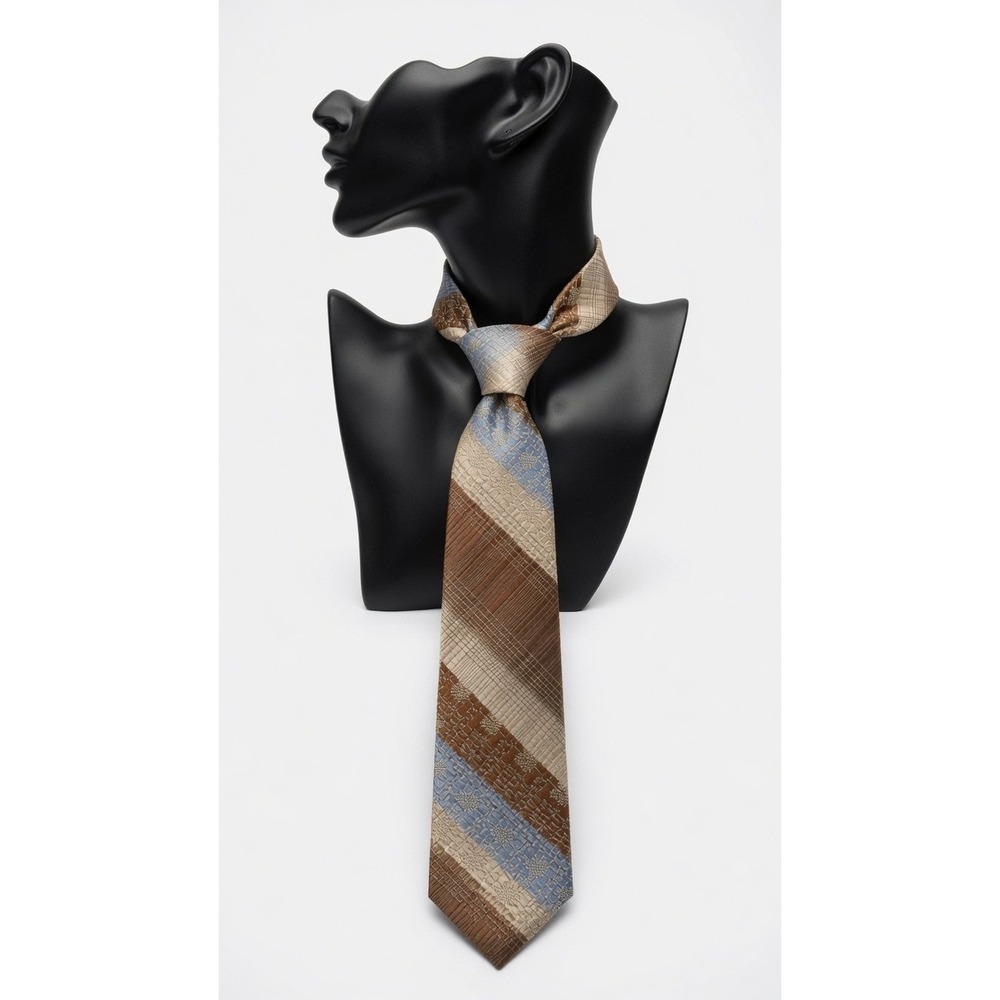 Vintage Oleg Cassini Bullock's Diagonal Striped Wide Necktie